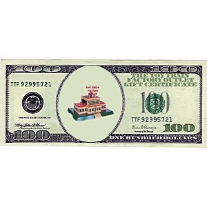 TOY TRAIN FACTORY OUTLET $100.00 Gift Certificate