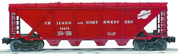 LIONEL 16412 CHICAGO NORTHWESTERN 4 BAY COVERED HOPPER