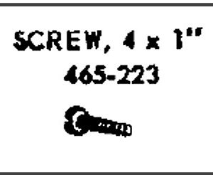 Lionel Part 465-223 screw 4x1