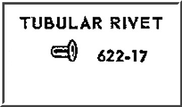 LIONEL PART 622-17 tubular rivet .087 x .1875