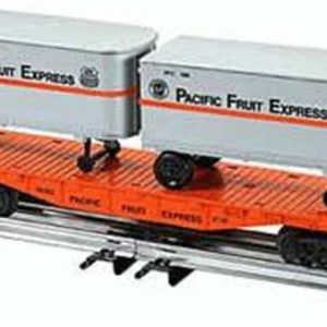 LIONEL 26022 PACIFIC FRUIT EXPRESS FLATCAR WITH TWO TRAILERS
