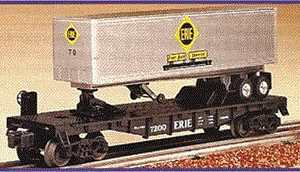 LIONEL 19415 ERIE FLATCAR WITH TRAILER