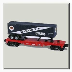 LIONEL 36065 WABASH FLATCAR WITH WABASH TRAILER