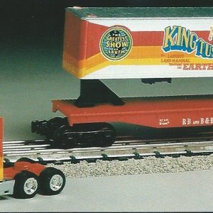 K-LINE K-665602TT KING TUSK RINGLING BROTHERS AND BARNUM AND BAILEY CIRCUS TRACTOR TRAILER TRUCK WITH FLAT CAR