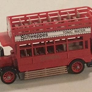 MATCHBOX Y-23 MODELS OF YESTERYEAR SCHWEPPES 1922 A.E.C. S TYPE OMNIBUS