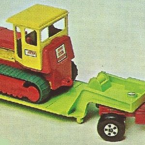 MATCHBOX K-17 FORD TRACTOR WITH DYSON LOW LOADER AND CASE TRACTOR BULLDOZER