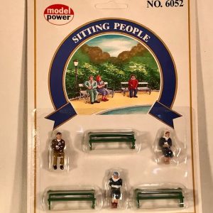 MODEL POWER 6052 SITTING FIGURES WITH PARK BENCHES O GAUGE