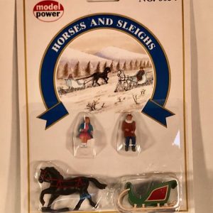 MODEL POWER 6054 HORSE AND SLEIGH WITH TWO PASSENGERS O GAUGE