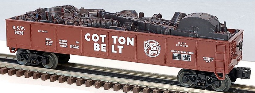 LIONEL 17408 COTTON BELT GONDOLA WITH SCRAP LOAD STANDARD O