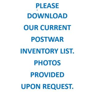 LIONEL POSTWAR INVENTORY LIST