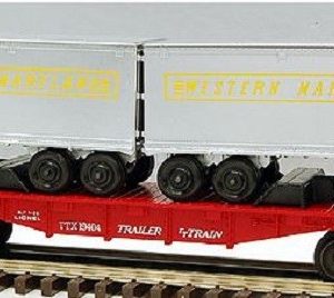 LIONEL 19404 TRAILER TRAIN FLATCAR WITH TRAILERS