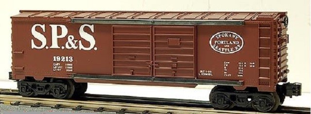 LIONEL 19213 SPOKANE PORTLAND AND SEATTLE DOUBLE DOOR BOXCAR
