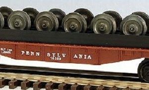 LIONEL 16389 PENNSYLVANIA RAILROAD FLATCAR WITH WHEEL LOAD