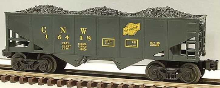 LIONEL 16418 CHICAGO AND NORTH WESTERN HOPPER WITH COAL