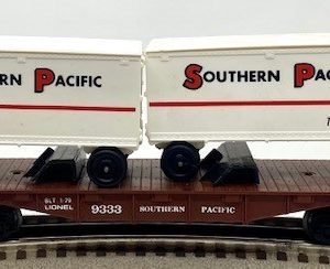 LIONEL 6-9333 SOUTHERN PACIFIC FLATCAR WITH TRAILER
