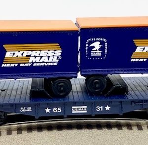 LIONEL 6-6531 EXPRESS MAIL FLATCAR WITH TRAILERS