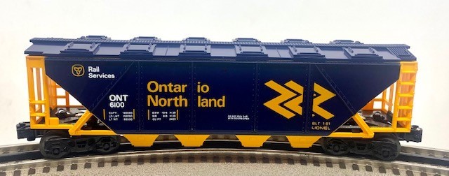 LIONEL 6-6100 ONTARIO NORTHLAND COVERED QUAD HOPPER