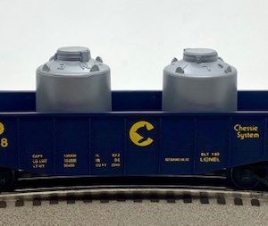 LIONEL 6-6208 CHESSIE SYSTEM GONDOLA WITH CANISTERS