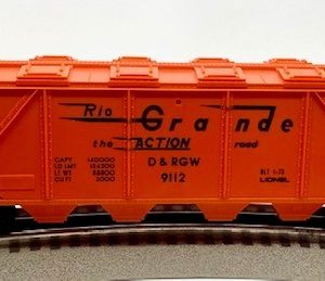 LIONEL 6-9112 DENVER AND RIO GRANDE WESTERN COVERED QUAD HOPPER