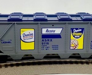LIONEL 6-9116 DOMINO SUGAR COVERED QUAD HOPPER