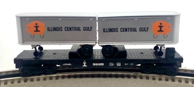 LIONEL 6-9285 ILLINOIS CENTRAL GULF FLATCAR WITH TRAILERS