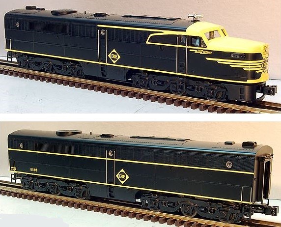 LIONEL 18961 AND 18249 ERIE ALCO PA-1 AND PB-1 DIESEL ENGINE SET