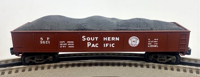 LIONEL 6-9821 SOUTHERN PACIFIC GONDOLA WITH COAL LOAD - STANDARD O