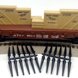 LIONEL 6-9823 SANTA FE FLATCAR WITH FREIGHT LOAD - STANDARD O