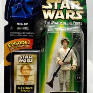 KENNER STAR WARS THE POWER OF THE FORCE LUKE SKYWALKER ACTION FIGURE WITH EPISODE 1 FLASHBACK PHOTO