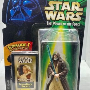 KENNER STAR WARS THE POWER OF THE FORCE BEN (OBI-WAN) KENOBI ACTION FIGURE WITH EPISODE 1 FLASHBACK PHOTO