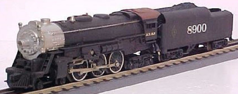 LIONEL 8900 SANTA FE 4-6-4 STEAM LOCOMOTIVE AND TENDER - FIRST FARR ENGINE