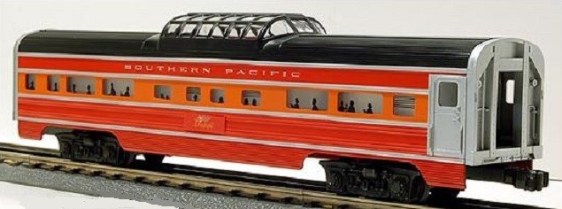 LIONEL 7211 SOUTHERN PACIFIC DAYLIGHT ALUMINUM VISTA DOME CAR