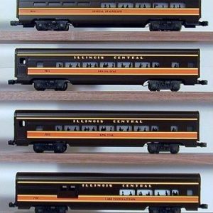 LIONEL 7220 THRU 7225 ILLINOIS CENTRAL ALUMINUM PASSENGER CAR SET