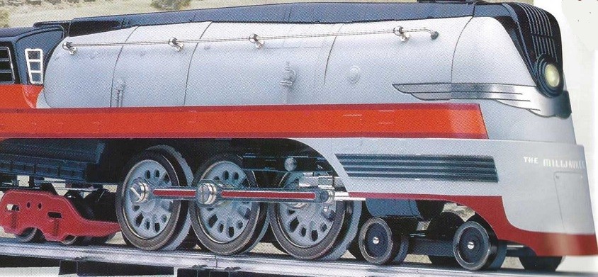 LIONEL 13004 TINPLATE HIAWATHA STEAM LOCOMOTIVE AND TENDER WITH 13006 HIAWATHA PASSENGER CARS