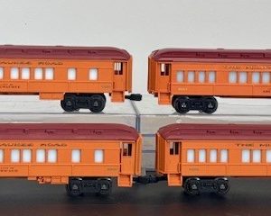 LIONEL 9500 THRU 9506 WITH 9522 AND 9527 MILWAUKEE ROAD SET OF 9 PASSENGER CARS