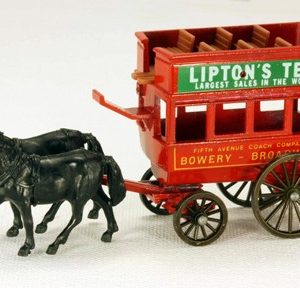 Lledo Days Gone DG041 Horse Drawn Double Deck Coach Lipton Tea Bowery and Broadway